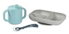 Beaba Bölmeli Yemek Seti (4 Parça), Mavi Bardak