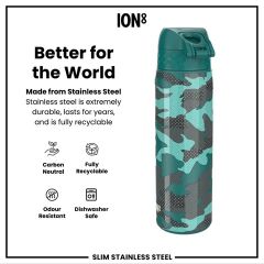 ION8 - Paslanmaz Çelik İnce Suluk - Kamuflaj - 600 Ml - Sızdırmaz