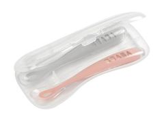 Beaba Silikon Kaşık Seti, Old Pink