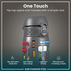 ION8 - Paslanmaz Çelik İnce Suluk - Oyuncu - 600 Ml - Sızdırmaz