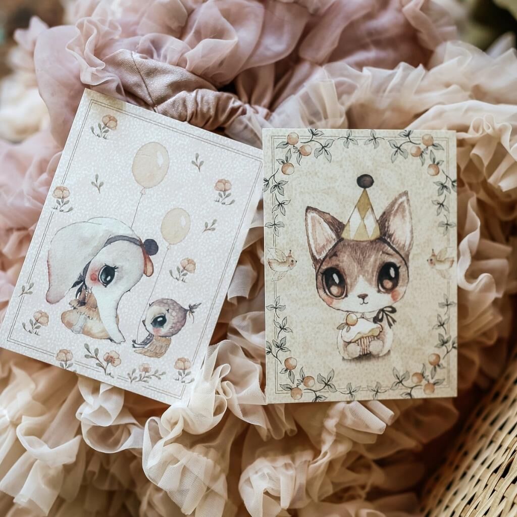 Mrs. Mighetto Ellie & Meow İkili Kartpostal (10x15 cm)