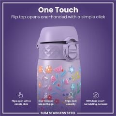 ION8 - Paslanmaz Çelik İnce Suluk - Zarif Çiçekli - 600 Ml - Sızdırmaz