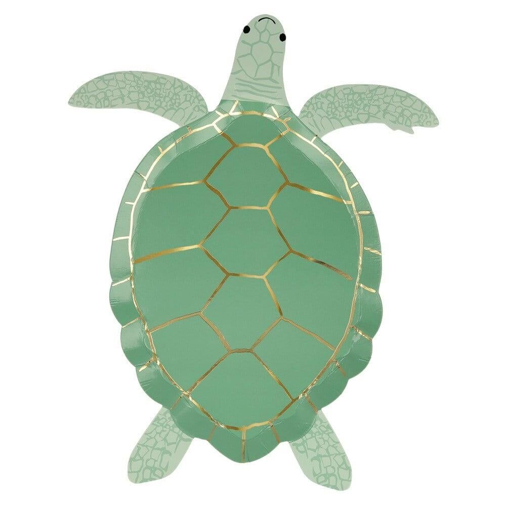 Meri Meri - Turtle Plates - Kaplumbağa Tabaklar - 8'Li