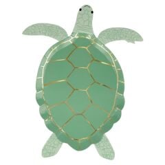 Meri Meri - Turtle Plates - Kaplumbağa Tabaklar - 8'Li