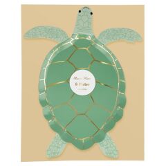 Meri Meri - Turtle Plates - Kaplumbağa Tabaklar - 8'Li