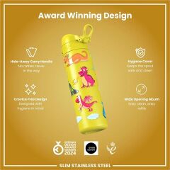 ION8 - Paslanmaz Çelik İnce Suluk - Ejderhalar - 600 Ml - Sızdırmaz