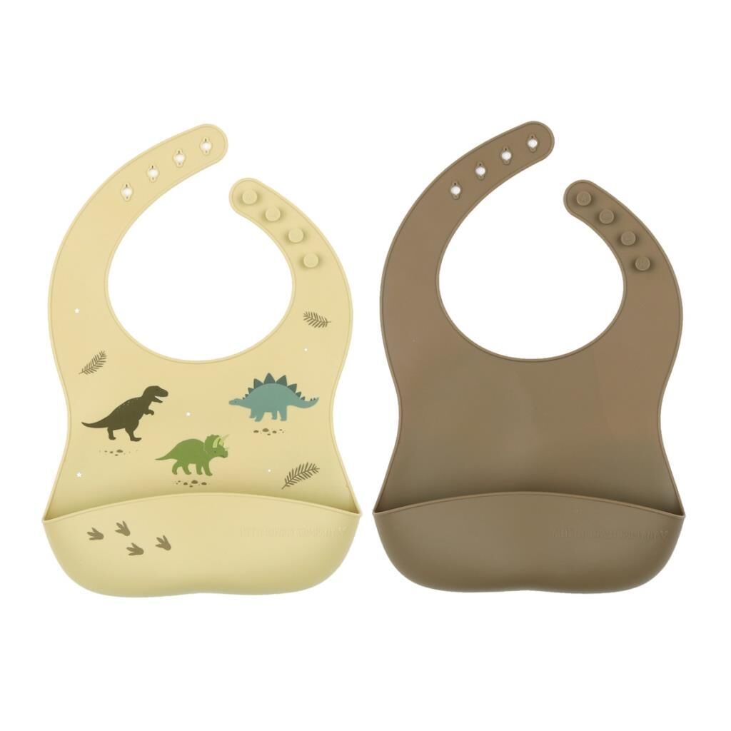 İkili Silikon Mama Önlüğü, Dinozor