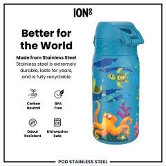 ION8 - Çocuk Su Termosu - Deniz Kaplumbağaları - 320 Ml - Sızdırmaz