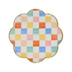 Meri Meri - Colourful Pattern Side Plates - Renkli Desenler Tabaklar - 8'Li