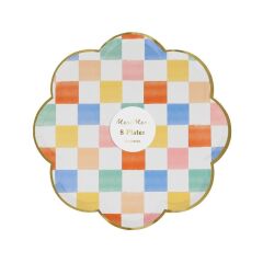 Meri Meri - Colourful Pattern Side Plates - Renkli Desenler Tabaklar - 8'Li