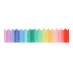Meri Meri - Rainbow Twisted Mini Candles - Gökkuşağı Renk Kıvrımlı Mini Mumlar - 50'Li