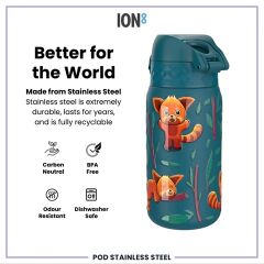 ION8 - Çocuk Su Termosu - Kırmızı Pandalar - 320 Ml - Sızdırmaz