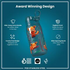 ION8 - Çocuk Su Termosu - Kırmızı Pandalar - 320 Ml - Sızdırmaz