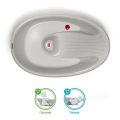 OkBaby Bella Çift Yönlü Banyo Küveti & Splash Bebek Duşu 0-12 ay / Gri
