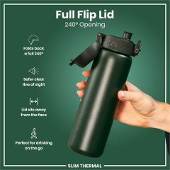 ION8 - İnce Su Termosu - Koyu Yeşil - 500 Ml - Sızdırmaz