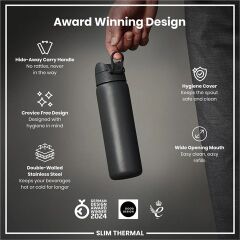 ION8 - İnce Su Termosu - Gri - 500 Ml - Sızdırmaz