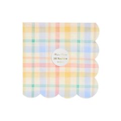 Meri Meri - Large Spring Plaid Napkins - Bahar Yeri Peçeteler - 16'Lı