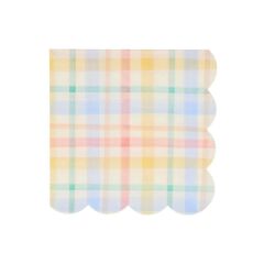 Meri Meri - Large Spring Plaid Napkins - Bahar Yeri Peçeteler - 16'Lı