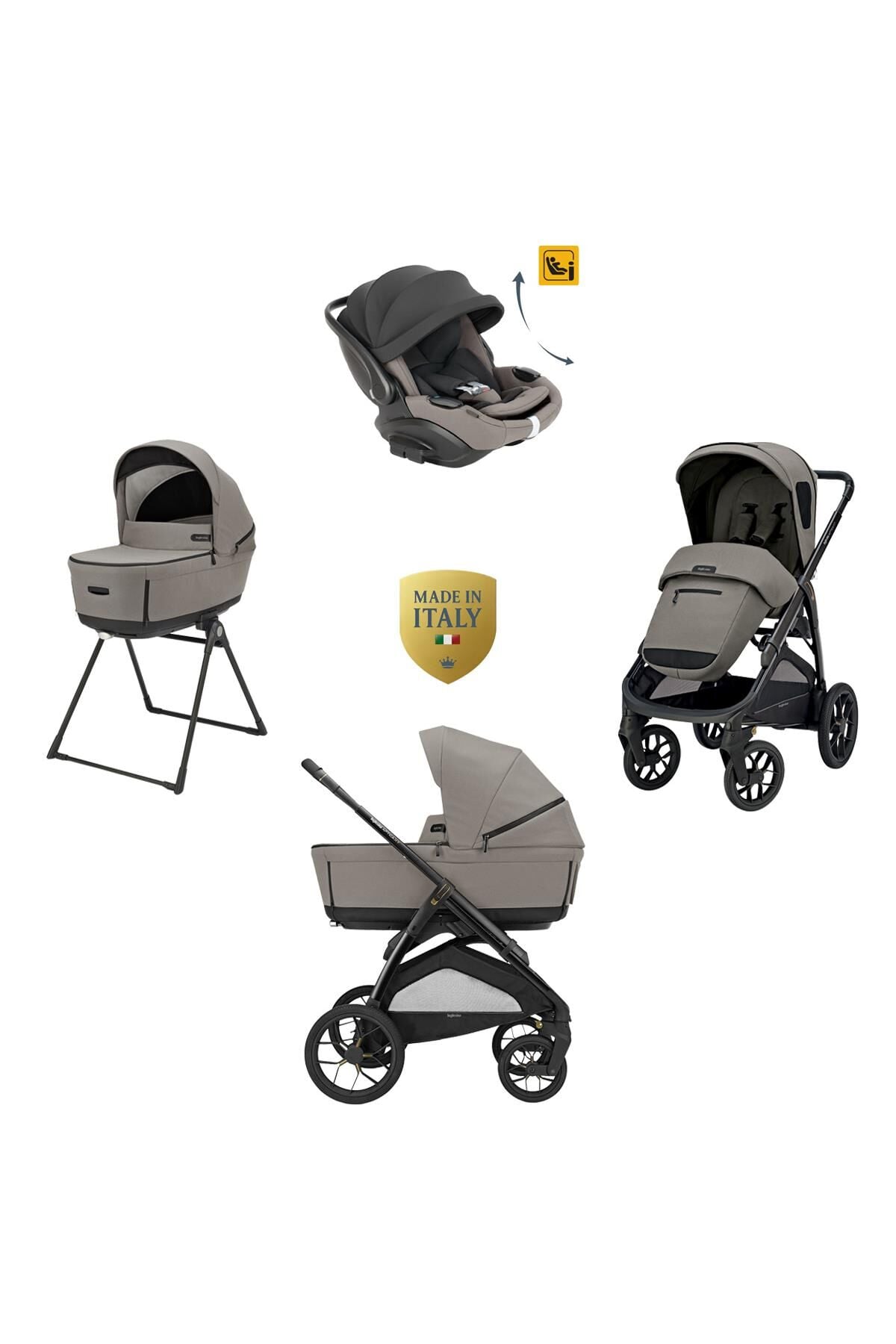 Inglesina Aptica XT Glam Bebek Arabası Darwin Recline Evo 4'lü Sistem - Tundra Beige