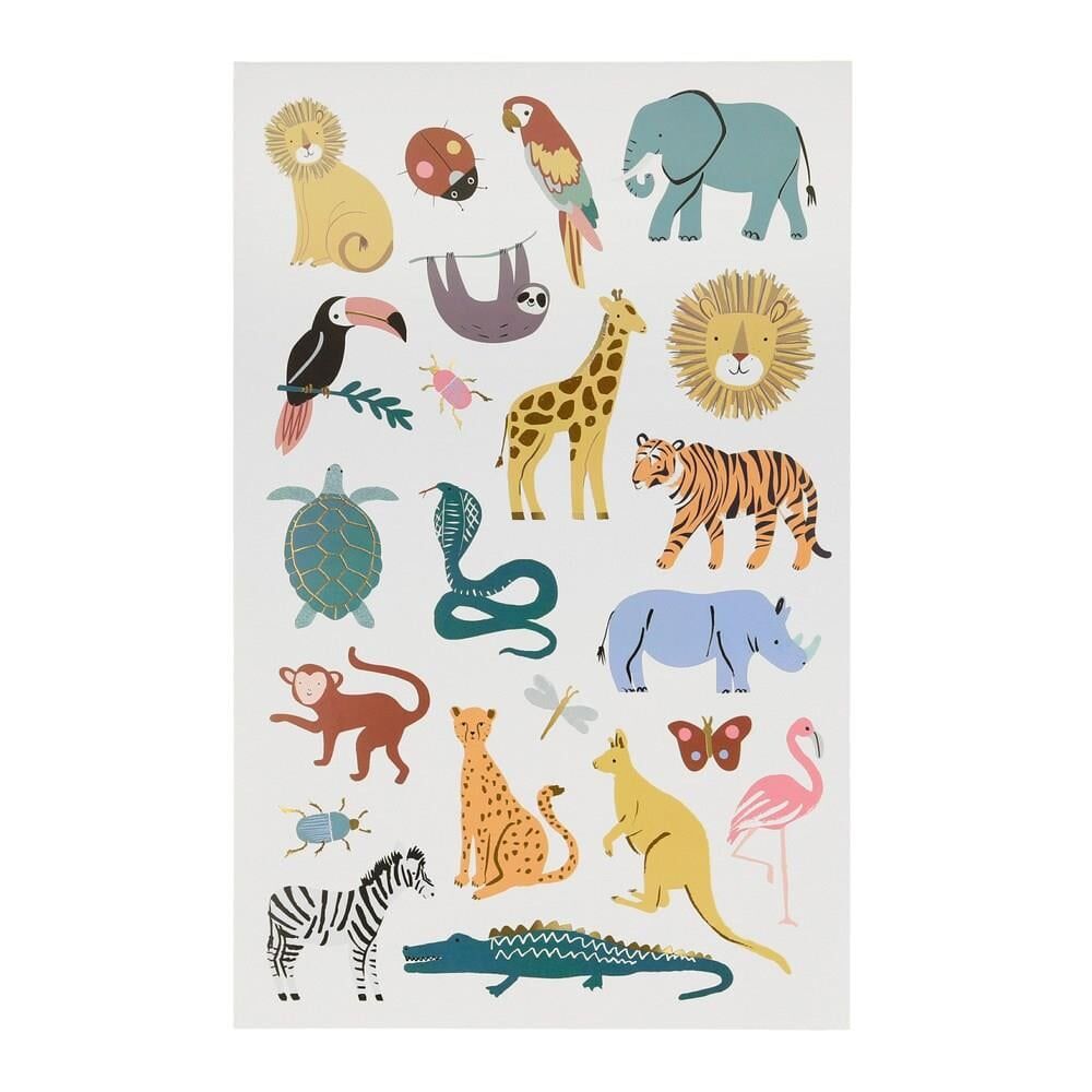 Meri Meri - Wild Animals Tattoo Sheet - Vahşi Hayvanlar Geçici Dövmeleri - 2'Li