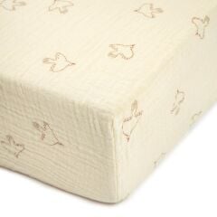 Nobodinoz Wabi Sabi Lastikli Çocuk Çarşafı, Brown Hoshi Birds