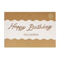 Meri Meri - Gold Glitter Happy Birthday Garland - Parıltılı Altın Happy Birthday Asılan Süs Seti