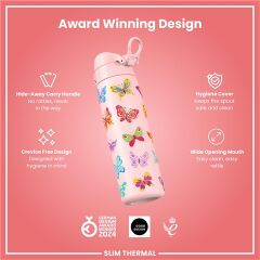 ION8 - İnce Su Termosu - Kelebek - 500 Ml - Sızdırmaz