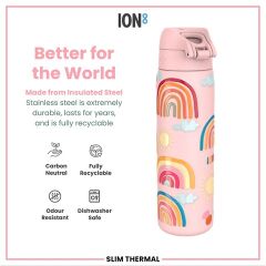 ION8 - İnce Su Termosu - Gökkuşağı - 500 Ml - Sızdırmaz