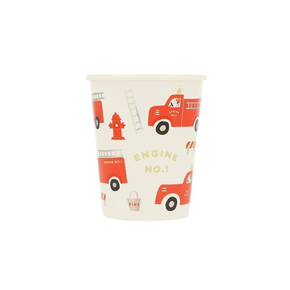 Meri Meri - Fire Truck Cups - İtfaiye Bardaklar - 8'Li