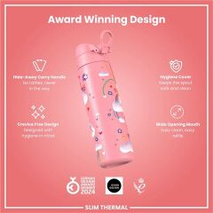 ION8 - İnce Su Termosu - Gökkuşağı Unicorn - 500 Ml - Sızdırmaz