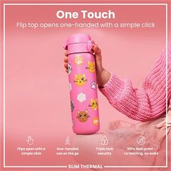 ION8 - İnce Su Termosu - Kediler - 500 Ml - Sızdırmaz