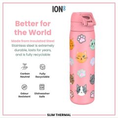 ION8 - İnce Su Termosu - Kediler - 500 Ml - Sızdırmaz