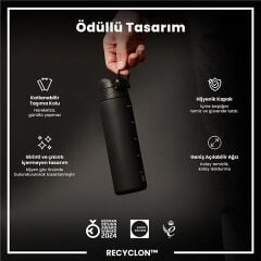 ION8 - İnce Suluk - Siyah - 500 Ml - Sızdırmaz - BPA İçermeyen