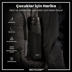 ION8 - İnce Suluk - Siyah - 500 Ml - Sızdırmaz - BPA İçermeyen