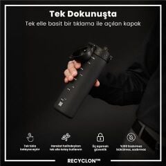 ION8 - İnce Suluk - Siyah - 500 Ml - Sızdırmaz - BPA İçermeyen