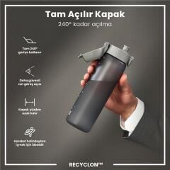 ION8 - İnce Suluk - Gri - 500 Ml - Sızdırmaz - BPA İçermeyen