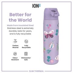 ION8 - İnce Su Termosu - Kelebekler - 500 Ml - Sızdırmaz