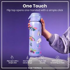 ION8 - İnce Su Termosu - Kelebekler - 500 Ml - Sızdırmaz