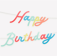 Meri Meri - Rainbow Happy Birthday Garland - Gökkuşağı Happy Birthday Asılan Süs Seti