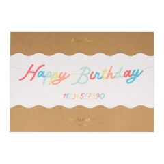 Meri Meri - Rainbow Happy Birthday Garland - Gökkuşağı Happy Birthday Asılan Süs Seti