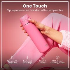 ION8 - İnce Su Termosu - Gül Pembesi - 500 Ml - Sızdırmaz