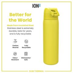 ION8 - İnce Su Termosu - Sarı - 500 Ml - Sızdırmaz