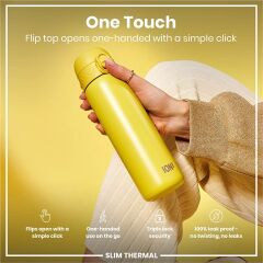 ION8 - İnce Su Termosu - Sarı - 500 Ml - Sızdırmaz