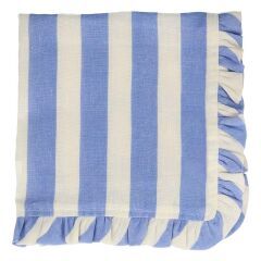 Meri Meri - Stripe Ruffle Napkins - Şerit Fırfırlı Kumaş Peçeteler - 4'Lü