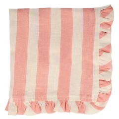 Meri Meri - Stripe Ruffle Napkins - Şerit Fırfırlı Kumaş Peçeteler - 4'Lü