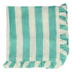 Meri Meri - Stripe Ruffle Napkins - Şerit Fırfırlı Kumaş Peçeteler - 4'Lü