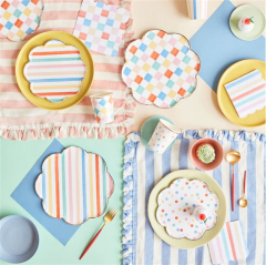 Meri Meri - Colourful Pattern Large Napkins - Renkli Desenler Peçeteler - L - 16'Lı