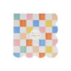 Meri Meri - Colourful Pattern Large Napkins - Renkli Desenler Peçeteler - L - 16'Lı