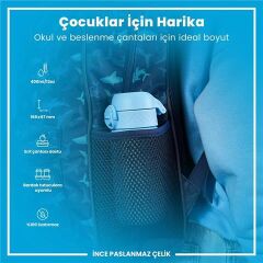 ION8 - Paslanmaz Çelik Çocuk Suluk - Alaska Mavisi - 400 Ml - Sızdırmaz