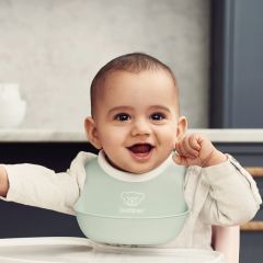 BabyBjörn 2´li Mini Yumuşak Plastik Mama Önlüğü Powder Green / Pink